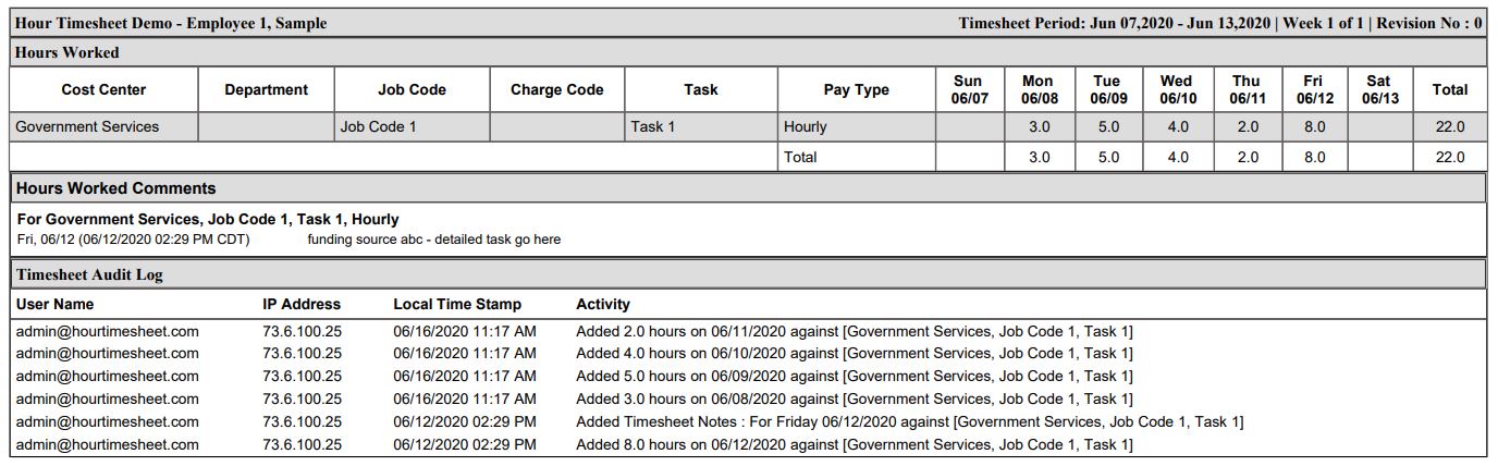 printable timesheet report